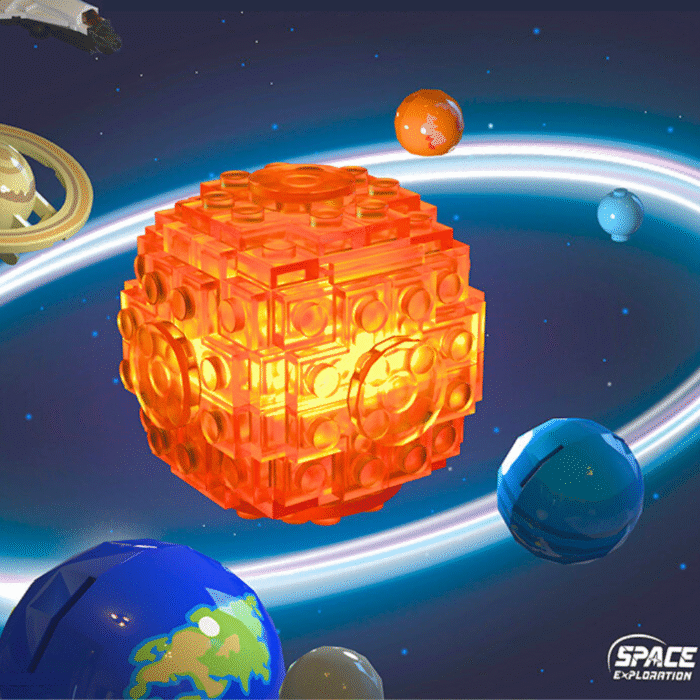 DFMIshopFreeQ Sisitem Solar 1 Set Constructie Sistem Solar Si Nava Spatiala DFMiSHOP FreeQ Ⓡ T5002 Kit STEM