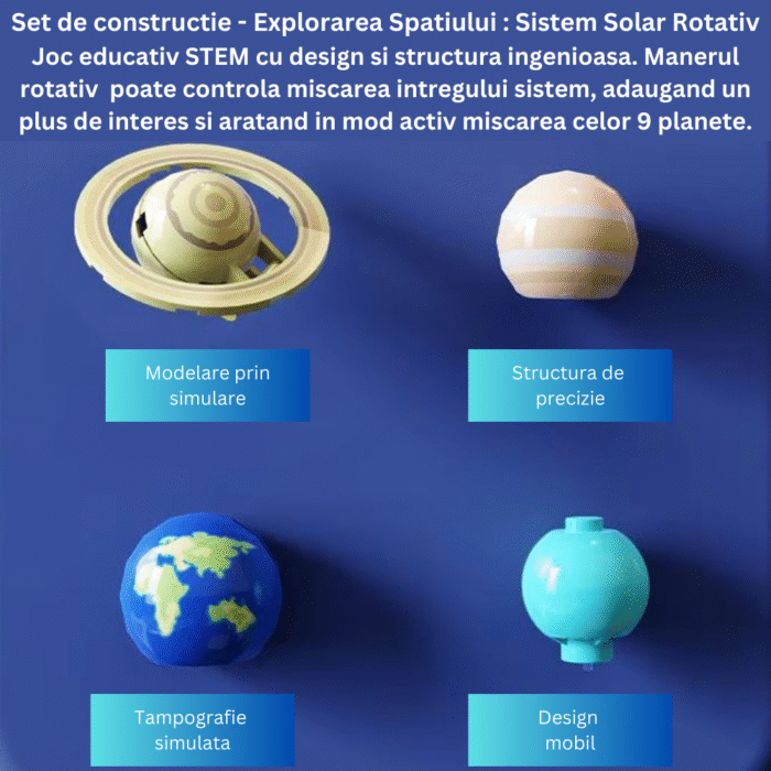 DFMIshopFreeQ Sistem Solar 5 Set Constructie Sistem Solar Si Nava Spatiala DFMiSHOP FreeQ Ⓡ T5002 Kit STEM
