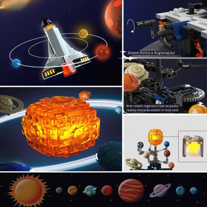 DFMIshopFreeQ Sistem Solar Set Constructie Sistem Solar Si Nava Spatiala DFMiSHOP FreeQ Ⓡ T5002 Kit STEM