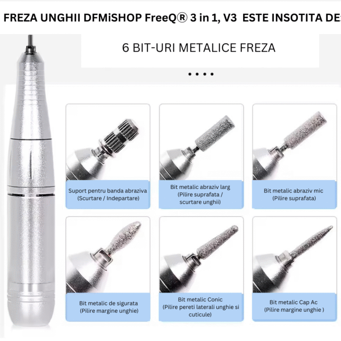 DFMiSHOP FreeQ BIT Freza unghii Multifunctionala DFMiSHOP FreeQⓇ 3 in 1, model V3