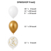 Ghirlanda DFMiSHOP FreeQ PD0032 (1) Set Baloane Decorative, Alb, Auriu, Transparent in interior confetti aurii, DFMiSHOP FreeQⓇ PD0032, Calitate superioara, Decor petreceri si evenimente, 110 piese, Material latex, Marimi 5", 12", 18"